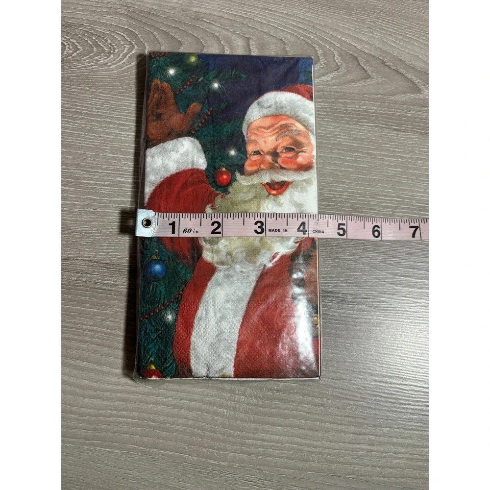 NIB Vintage Santa Claus Christmas Paper 2 ply Napkins Holiday Decor Sealed NEW